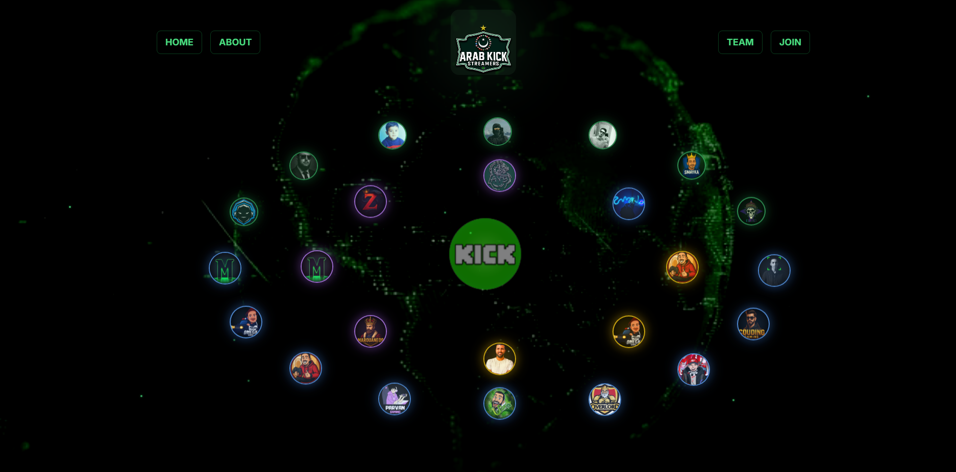 Arab Kick Streamers website screenshot