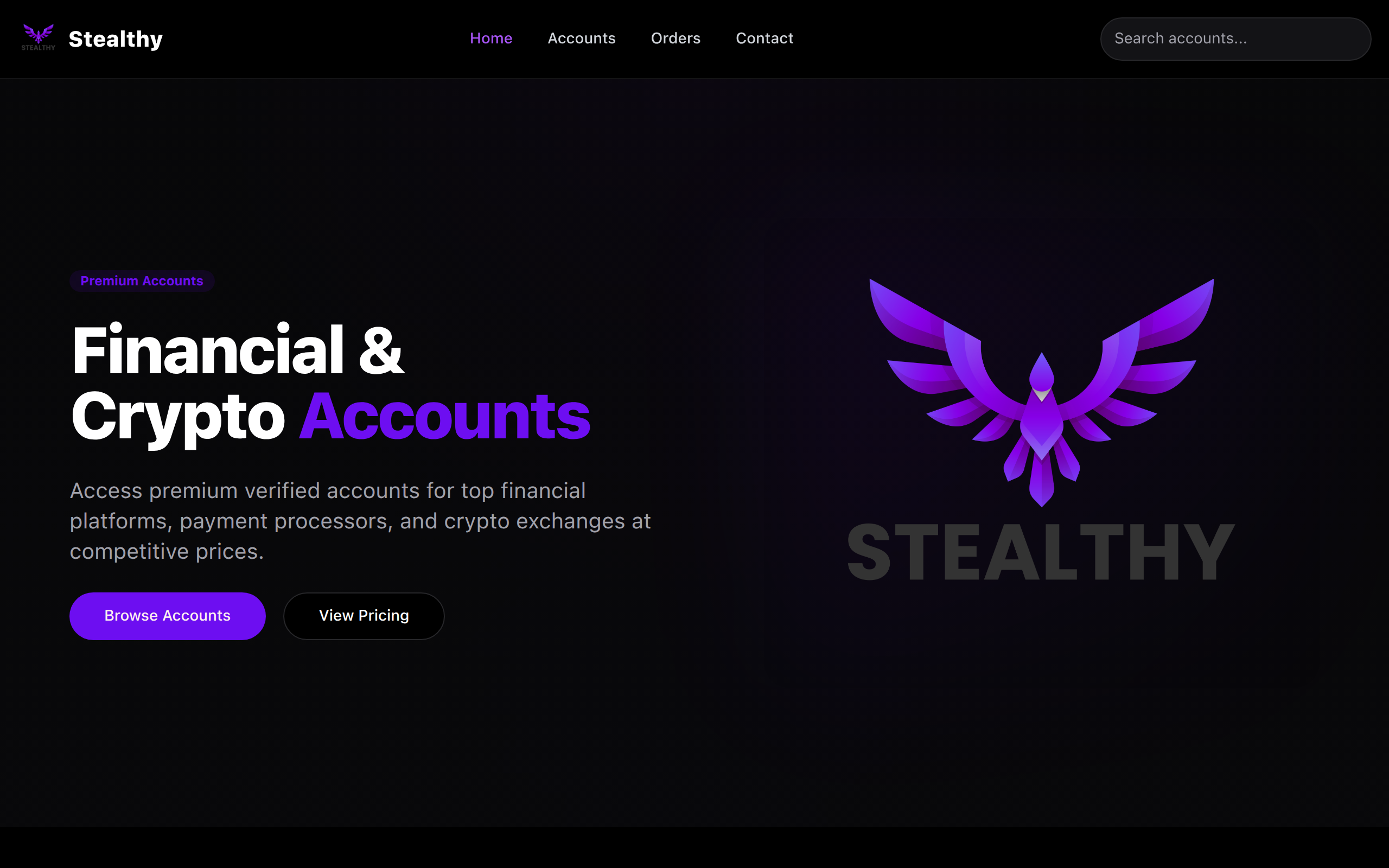 Stealthy website screenshot